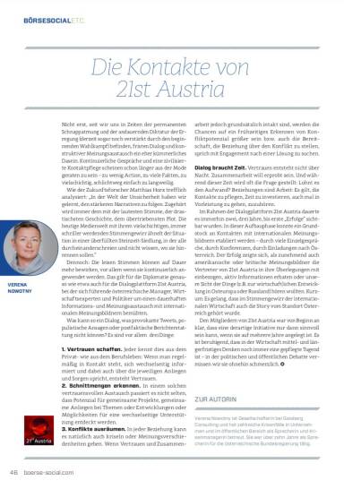 Die Kontakte von 21st Austria - Börse Social Magazine #7