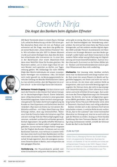 Growth Ninja - Die Angst des Bankers beim digitalen Elfmeter - Börse Social Magazine #09