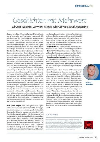 Geschichten mit Mehrwert - Börse Social Magazine #09