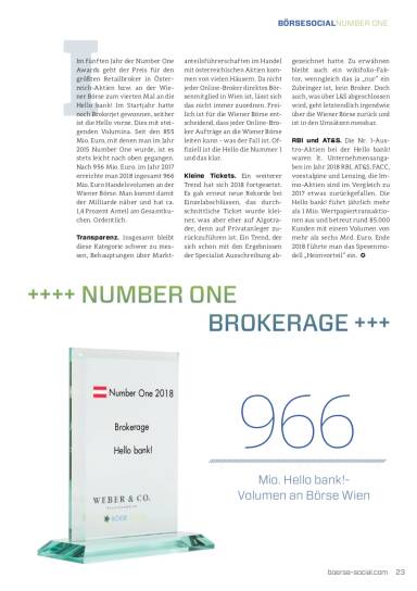 Number One 2018 Hello bank! Brokerage