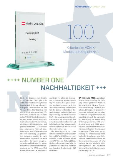 Number One 2018 Lenzing Nachhaltigkeit