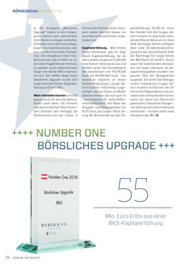 Number One 2018 BKS B&ouml;rsliches Upgrade