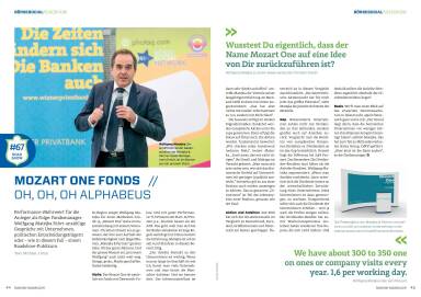 Wolfgang Matejka - Mozart one Fonds: Oh, oh, oh Alphabeus - Börse Social Magazine #02