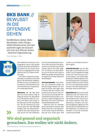 BKS Bank - Bewusst in die Offensive gehen - B&ouml;rse Social Magazine #05