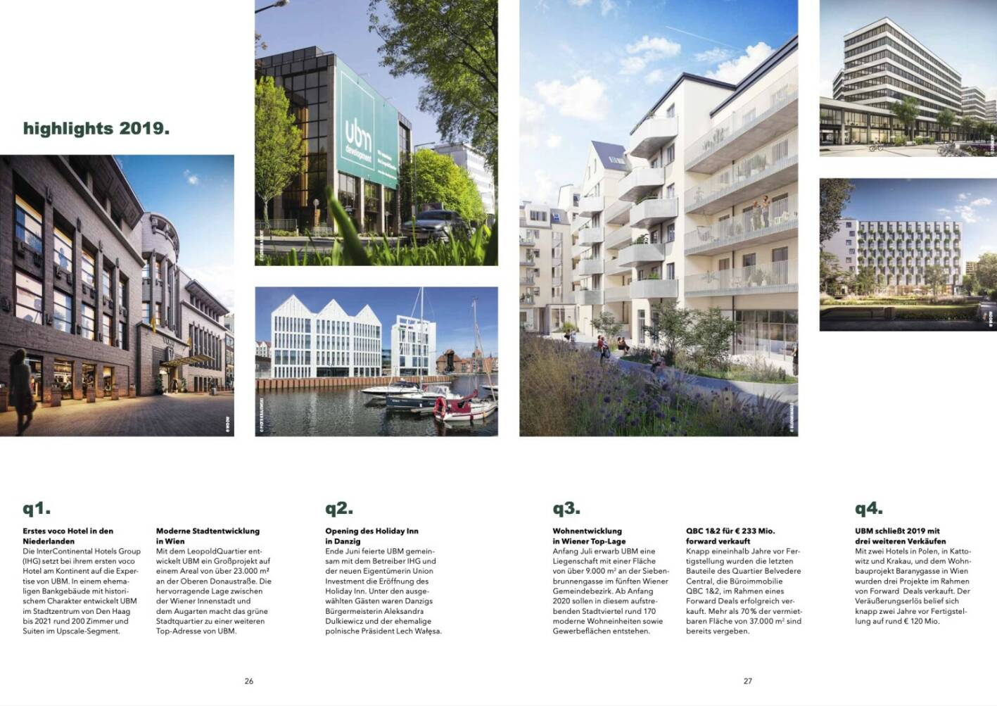 Doppelseite UBM Geschäftsbericht 2019