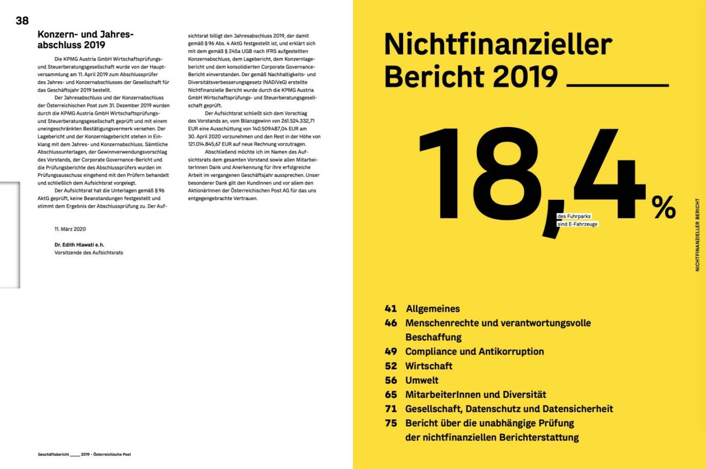Doppelseite Österr. Post Geschäftsbericht 2019