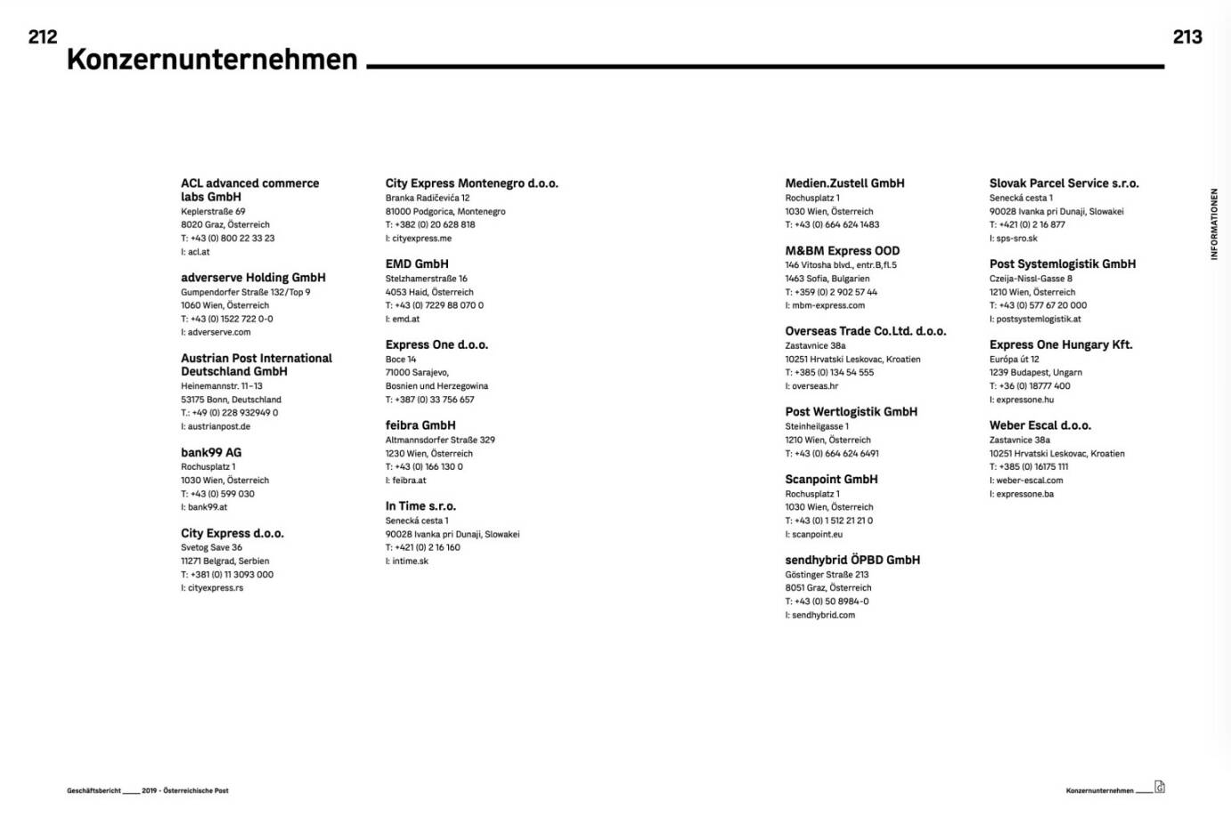 Doppelseite Österr. Post Geschäftsbericht 2019