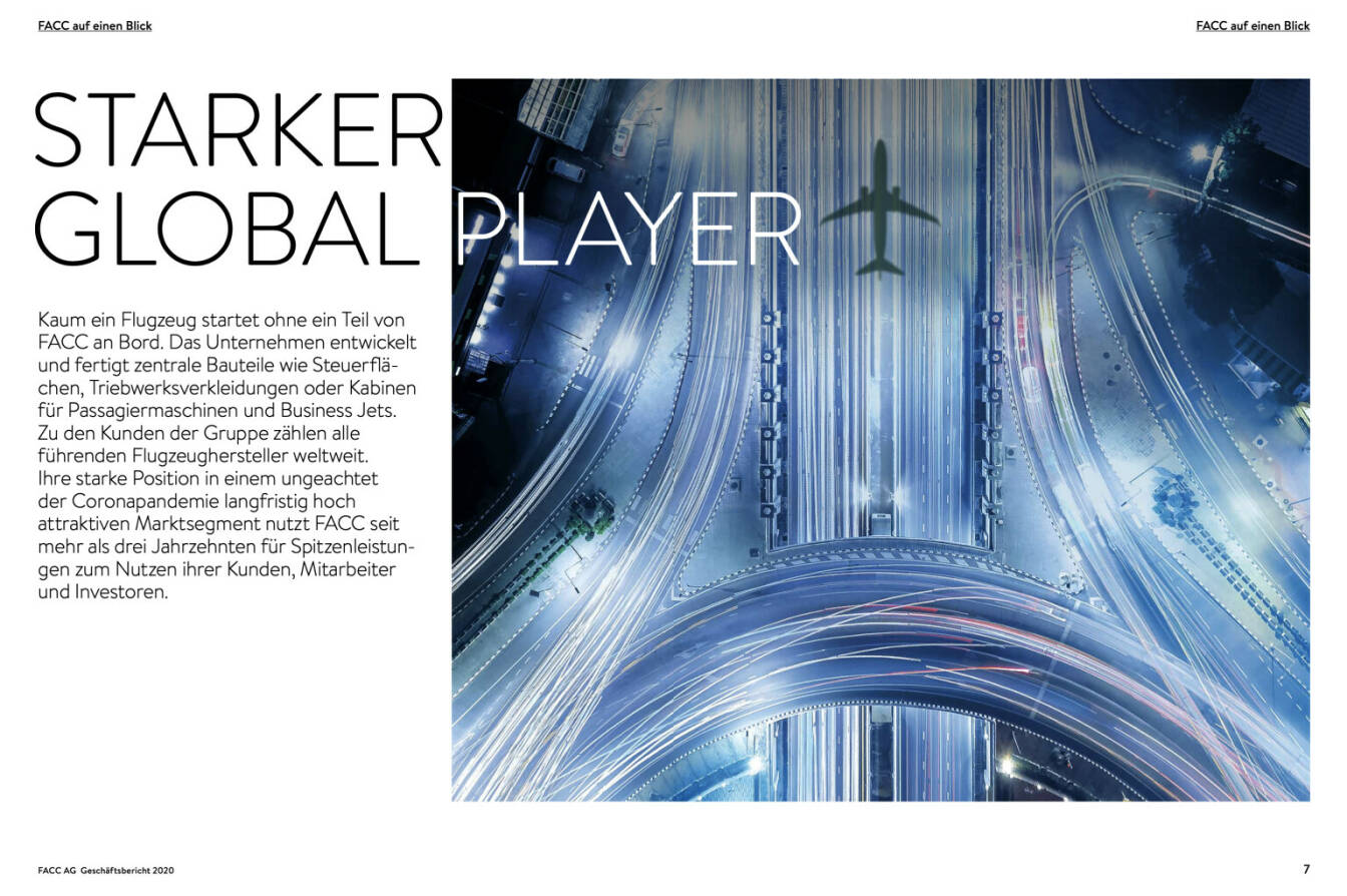 Doppelseite FACC Geschäftsbericht 2020