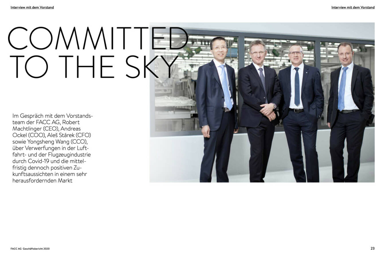 Doppelseite FACC Geschäftsbericht 2020