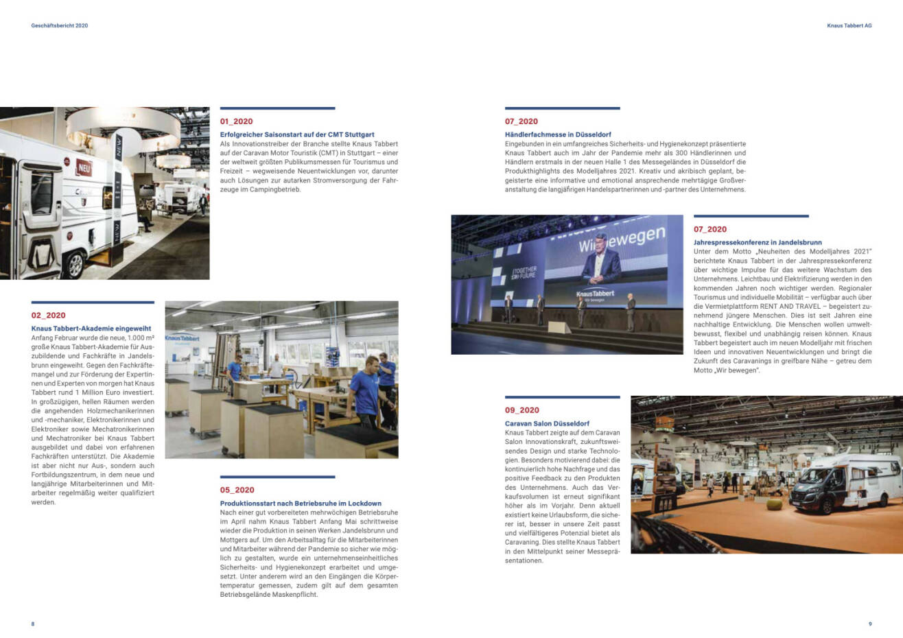 Doppelseite Knaus Tabbert Geschäftsbericht 2020