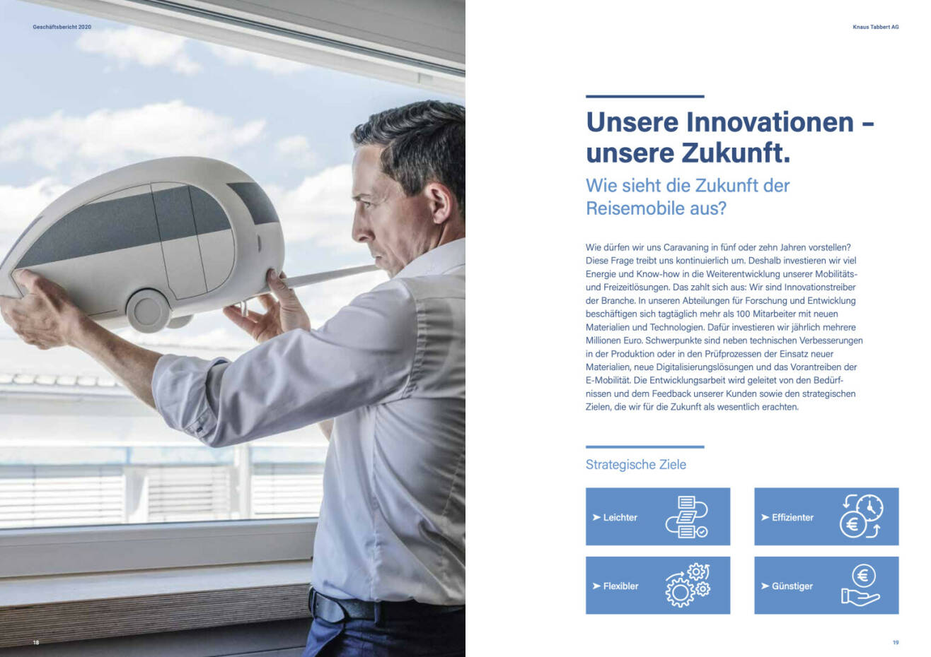 Doppelseite Knaus Tabbert Geschäftsbericht 2020