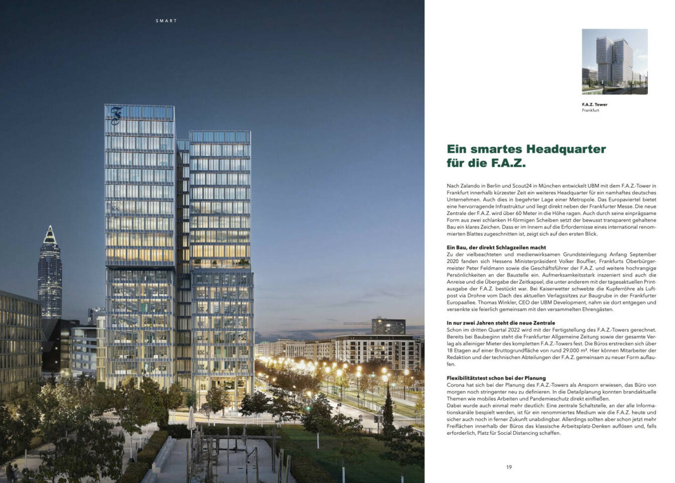 Doppelseite UBM Geschäftsbericht 2020