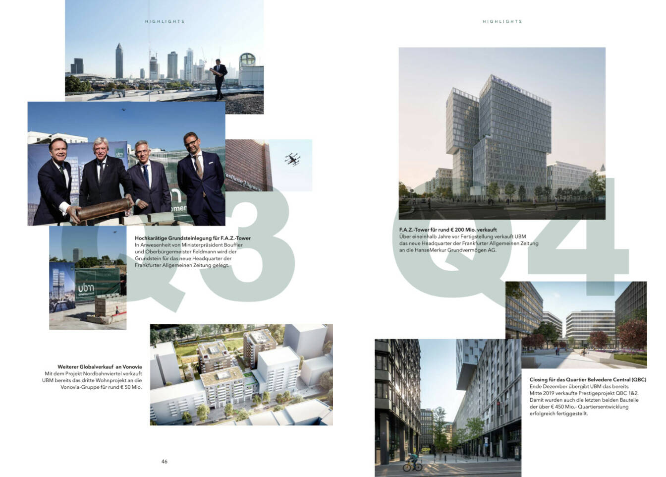 Doppelseite UBM Geschäftsbericht 2020