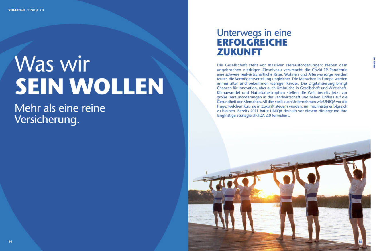 Doppelseite Uniqa Geschäftsbericht 2020