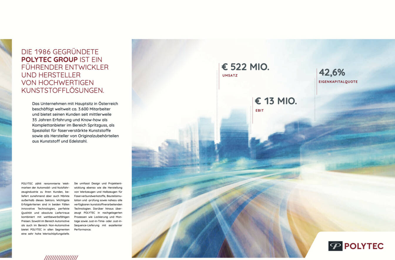 Doppelseite Polytec Geschäftsbericht 2020