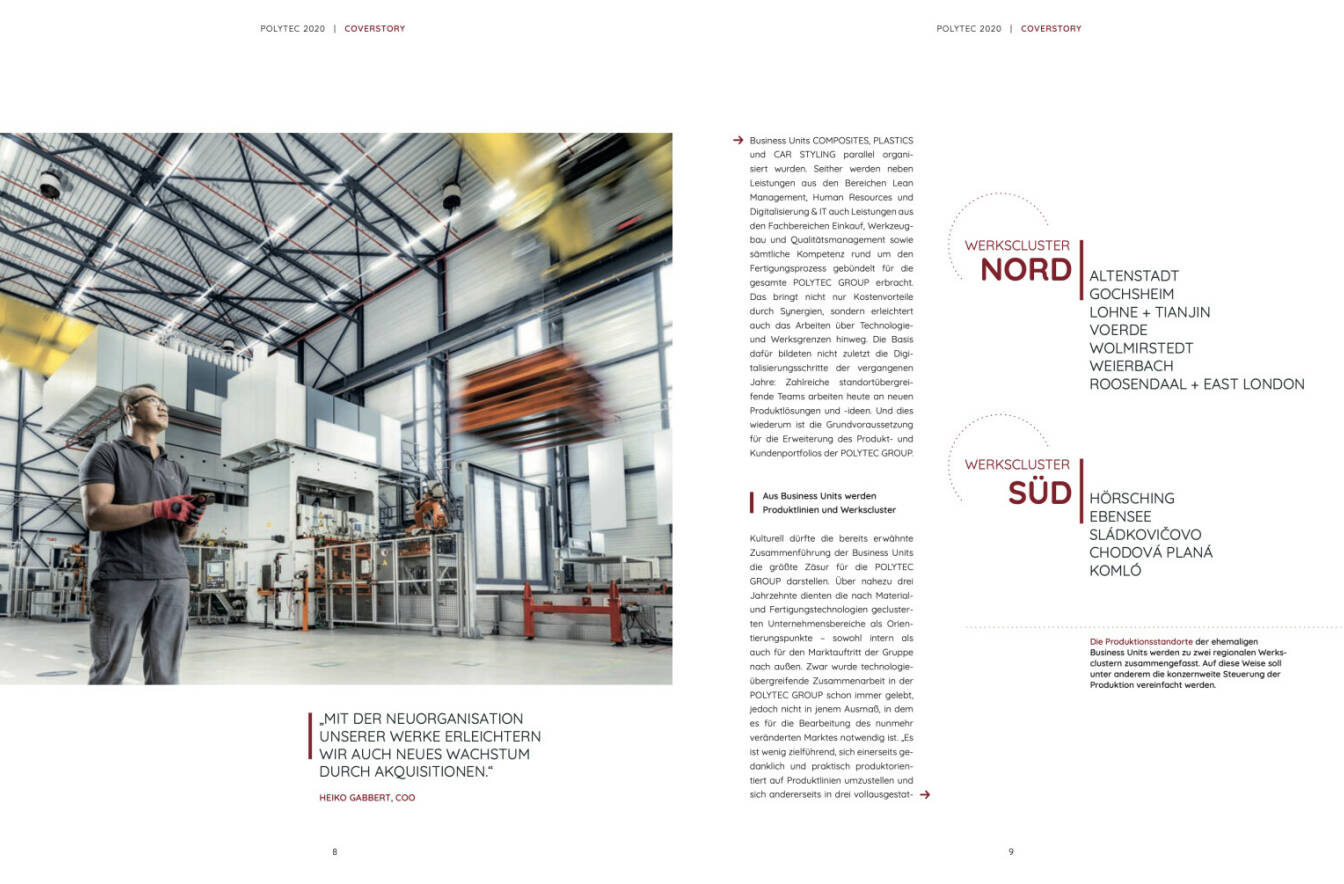 Doppelseite Polytec Geschäftsbericht 2020
