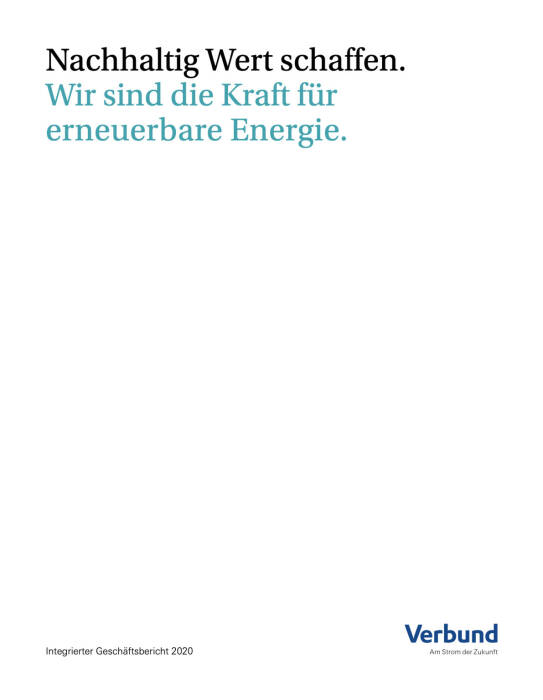 Vorderseite Verbund Geschäftsbericht 2020