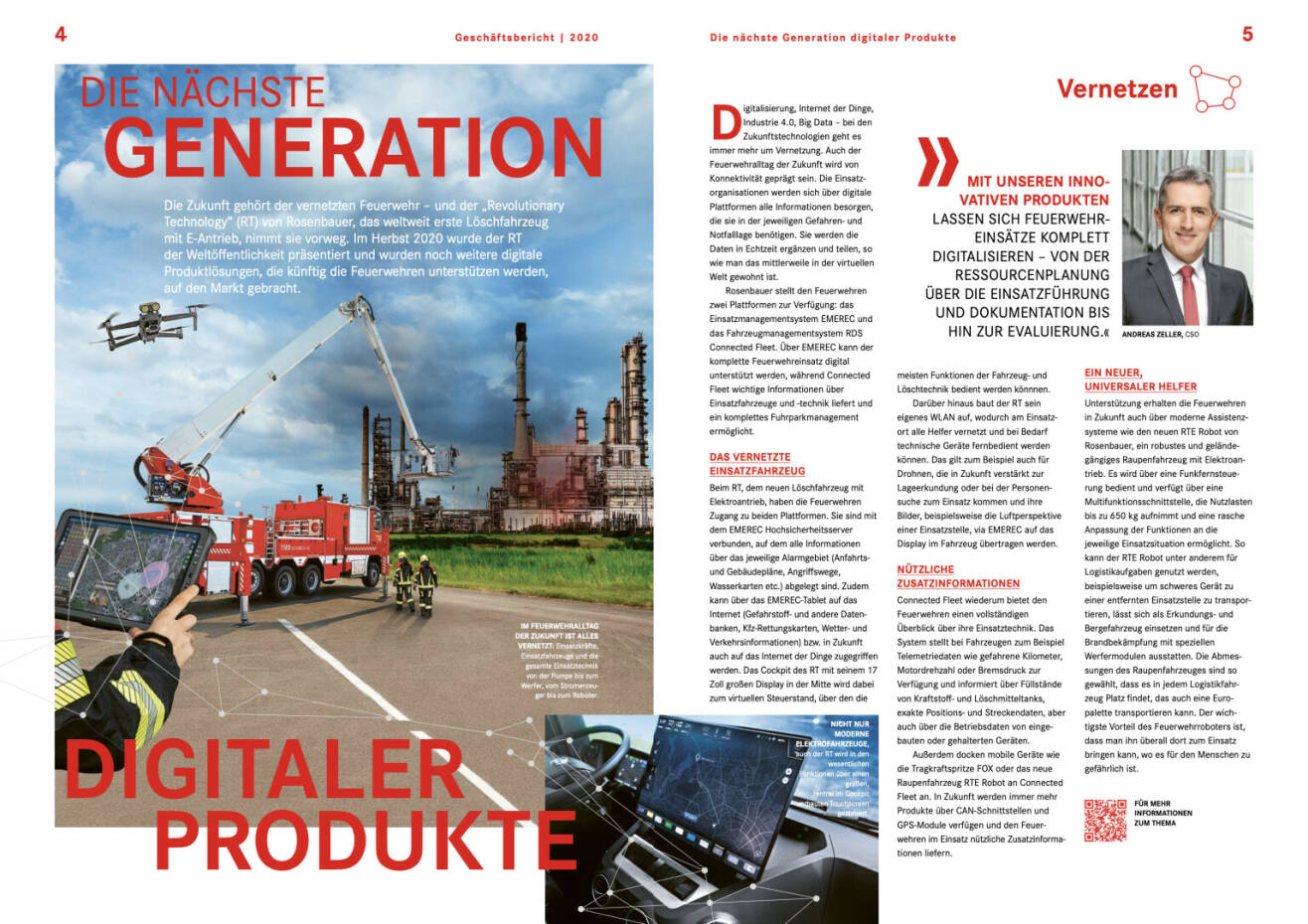 Doppelseite Rosenbauer Geschäftsbericht 2020