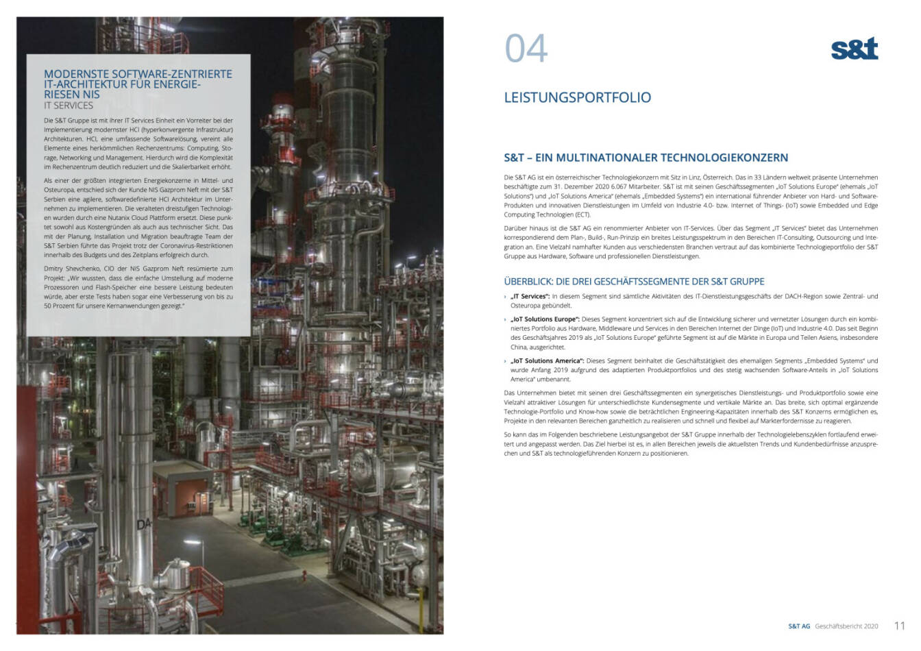 Doppelseite S&T Geschäftsbericht 2020