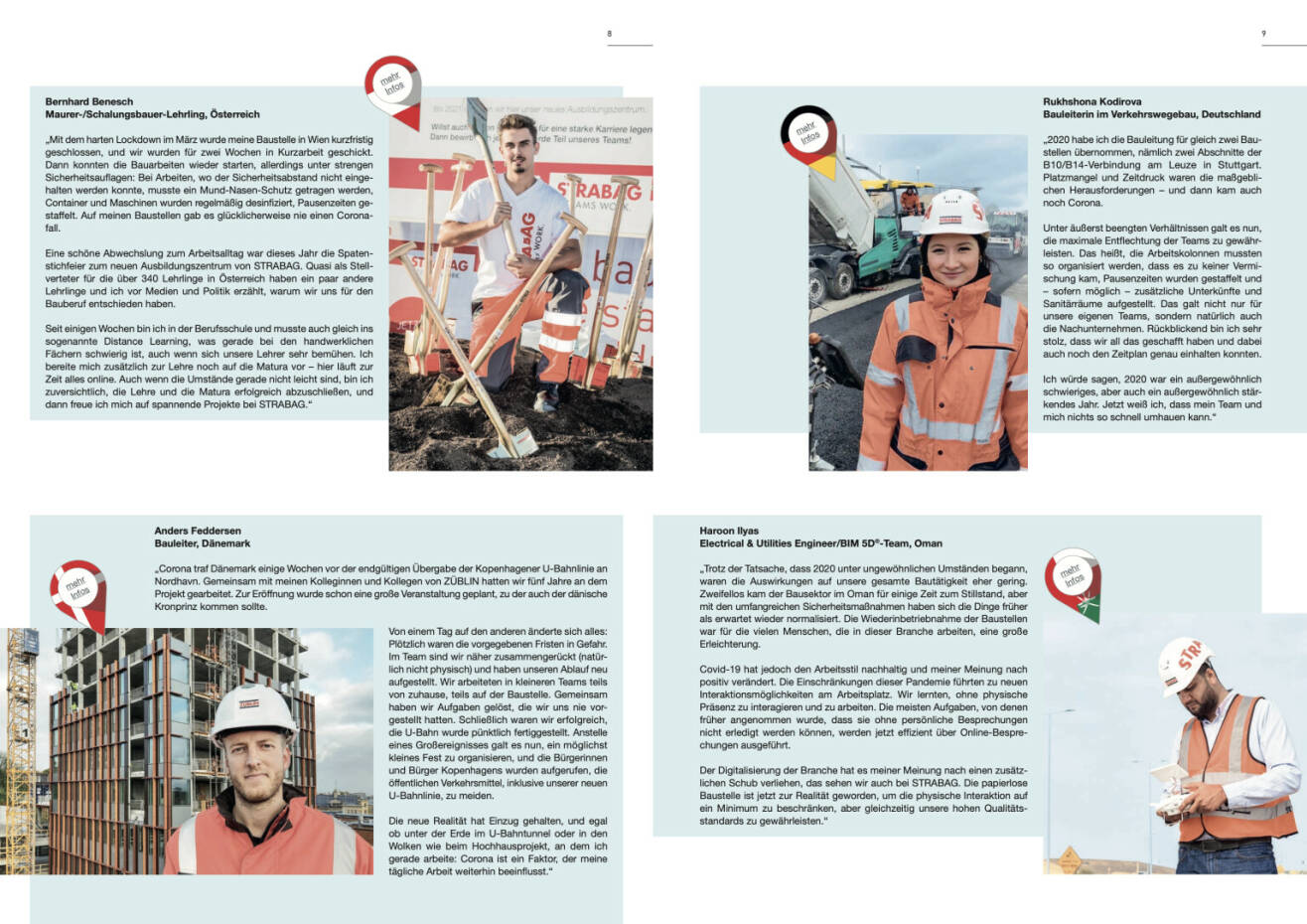 Doppelseite Strabag Geschäftsbericht 2020