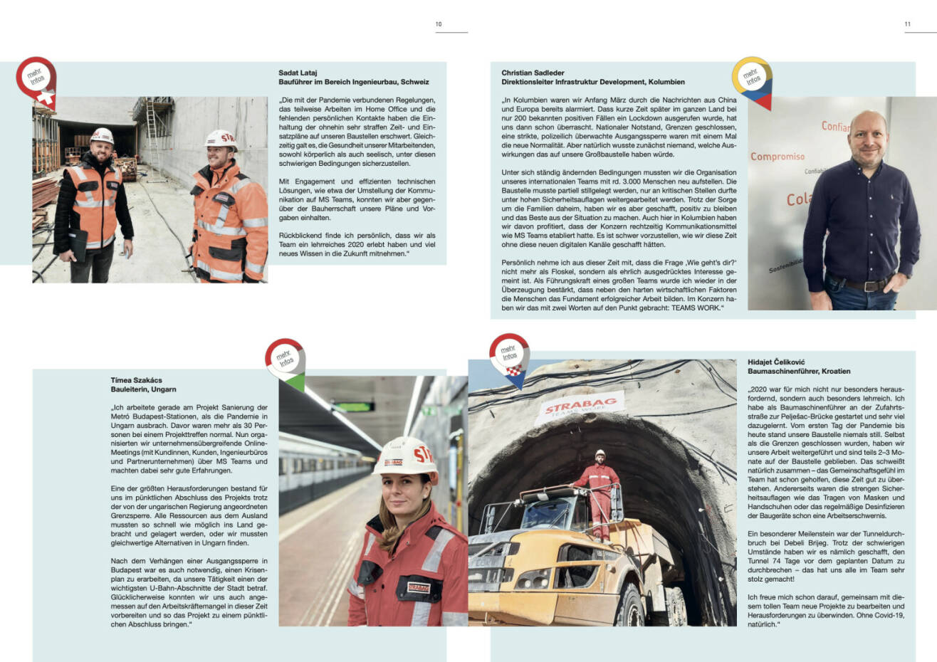 Doppelseite Strabag Geschäftsbericht 2020
