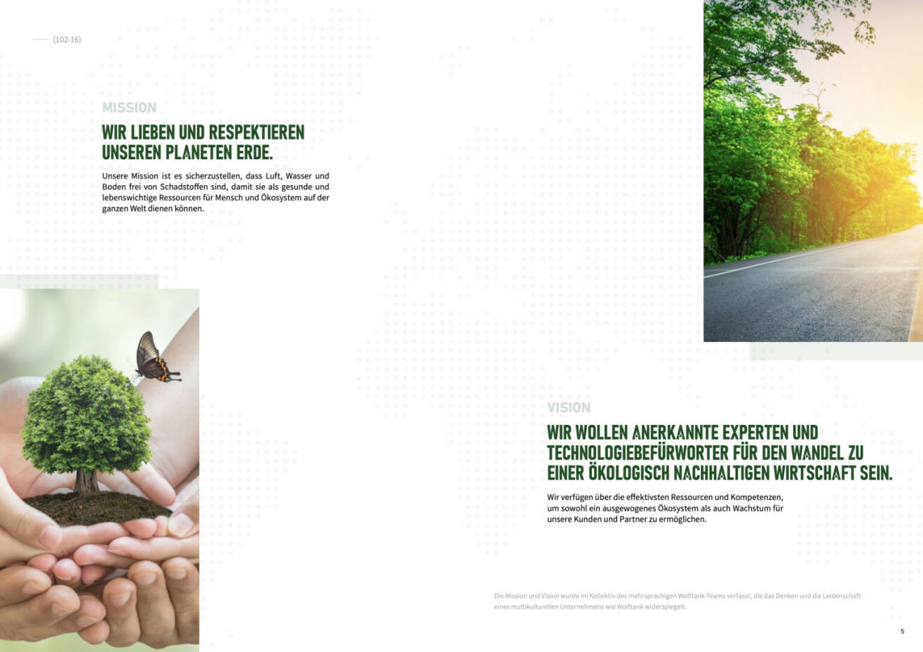 Doppelseite Wolftank Nachhaltigkeitsbericht Geschäftsjahr 2020