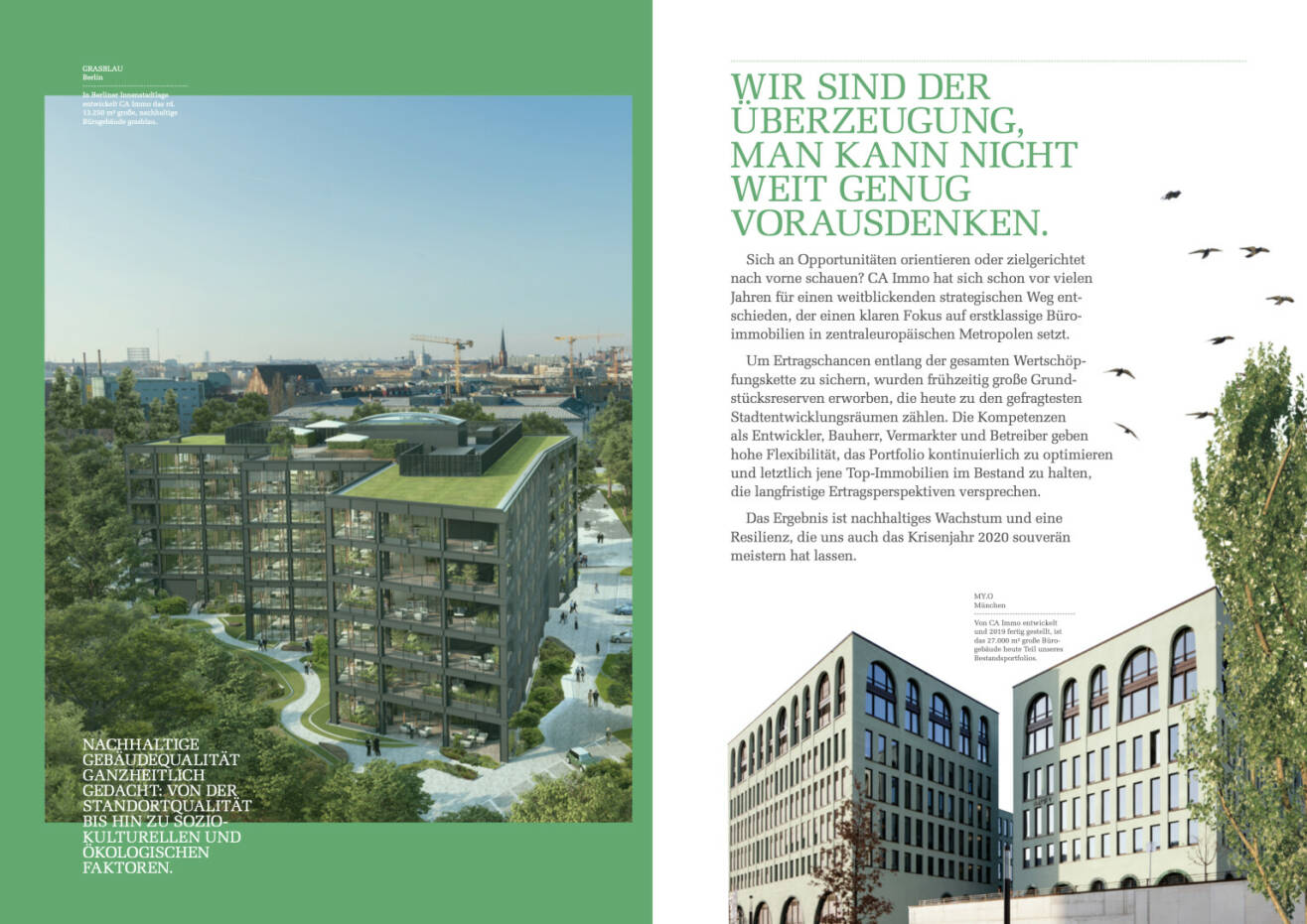 Doppelseite CA Immo Geschäftsbericht 2020