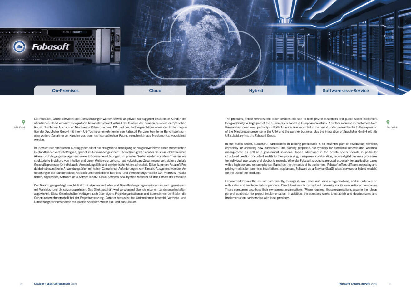 Doppelseite Fabasoft Geschäftsbericht 2020/2021