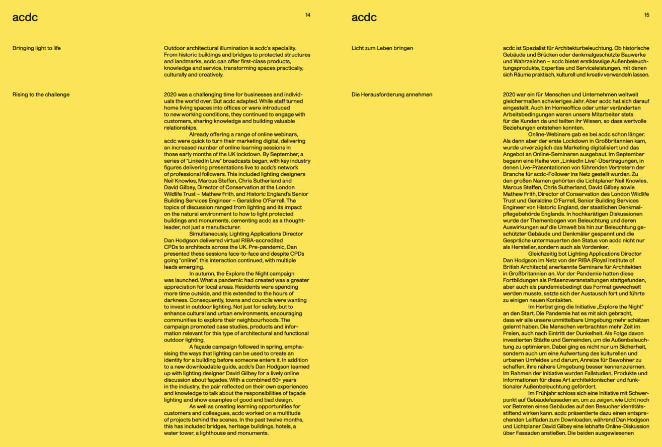 Doppelseite Zumtobel Geschäftsbericht 2020