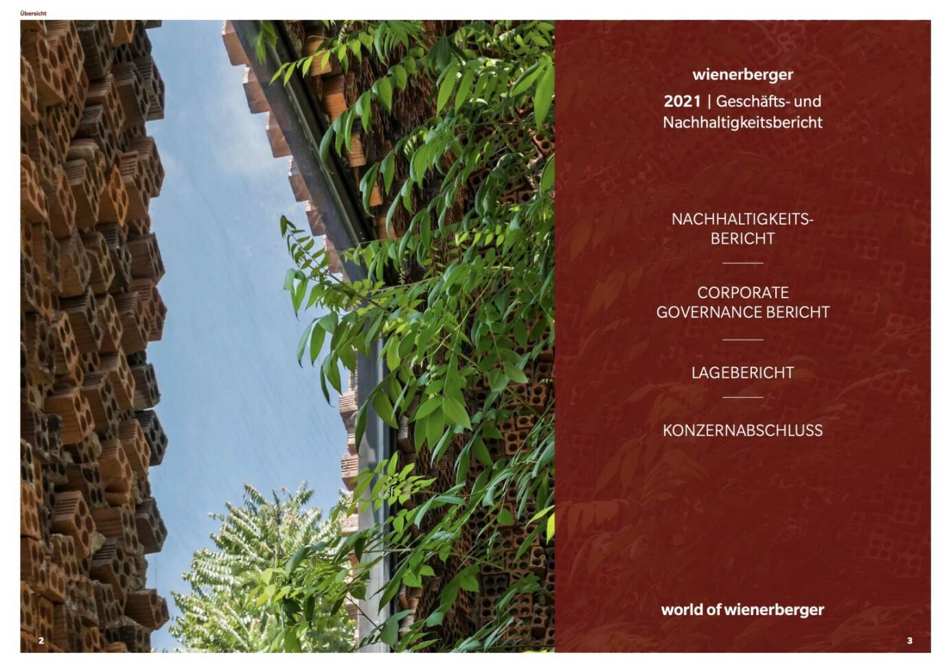 Doppelseite Wienerberger Geschäftsbericht 2021