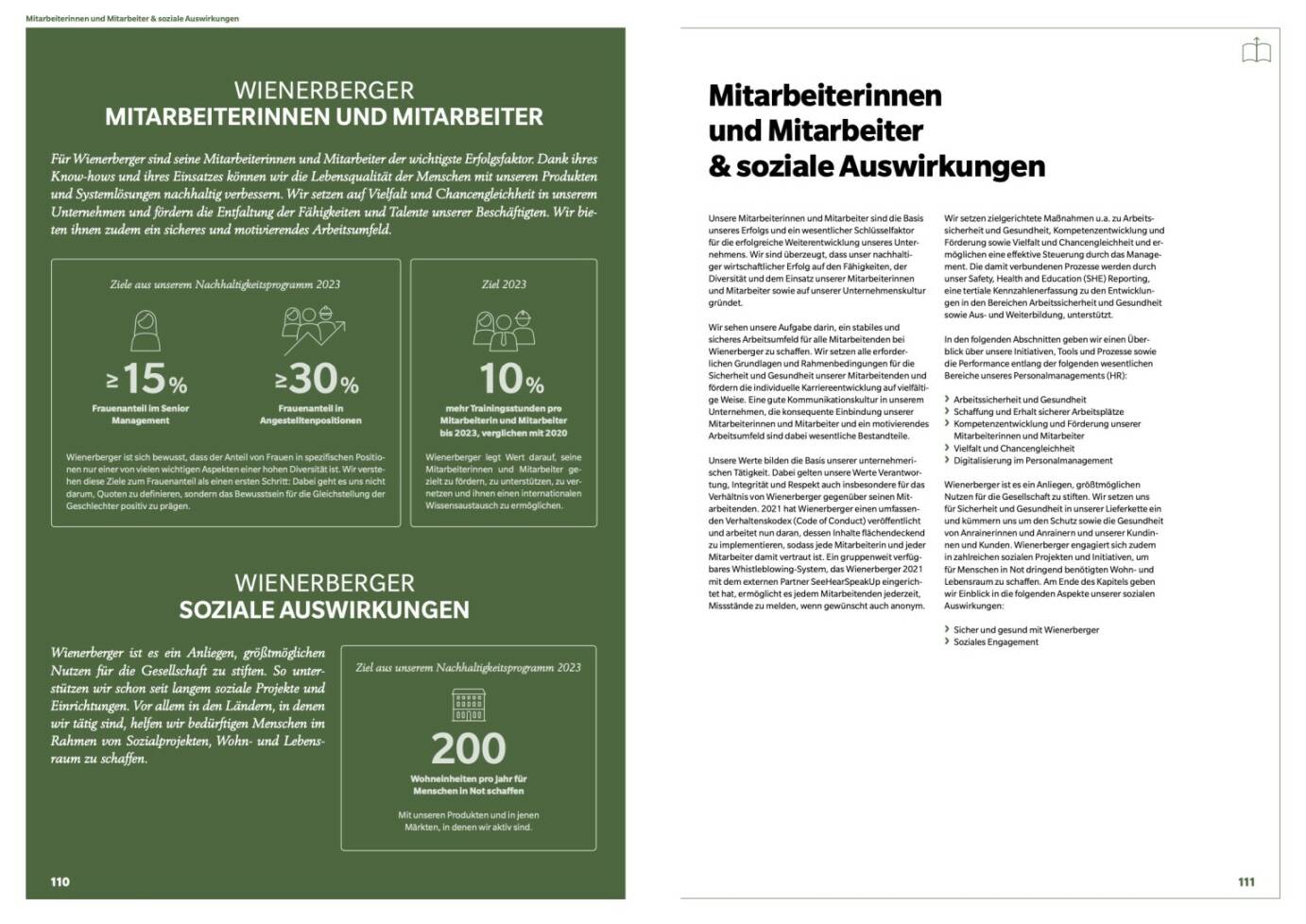 Doppelseite Wienerberger Geschäftsbericht 2021