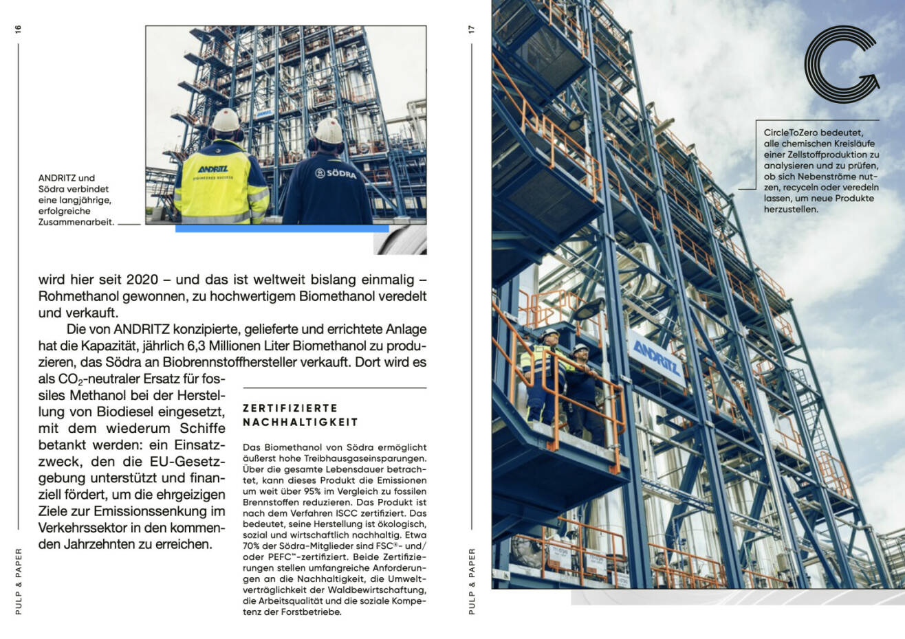 Doppelseite Andritz Geschäftsbericht 2021