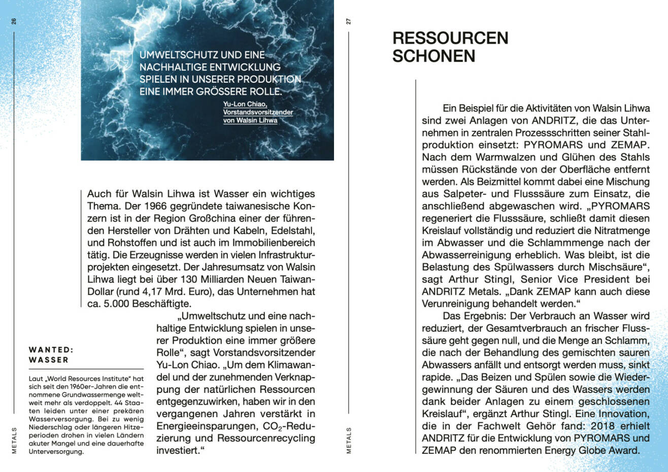 Doppelseite Andritz Geschäftsbericht 2021