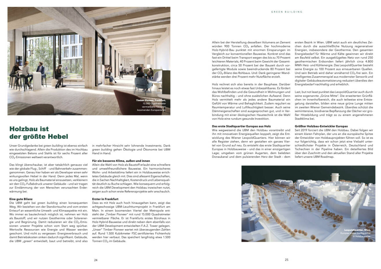 Doppelseite UBM Geschäftsbericht 2021