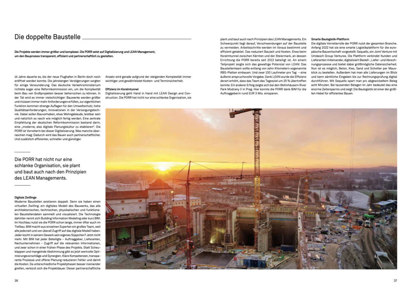 Doppelseite PORR Geschäftsbericht 2021