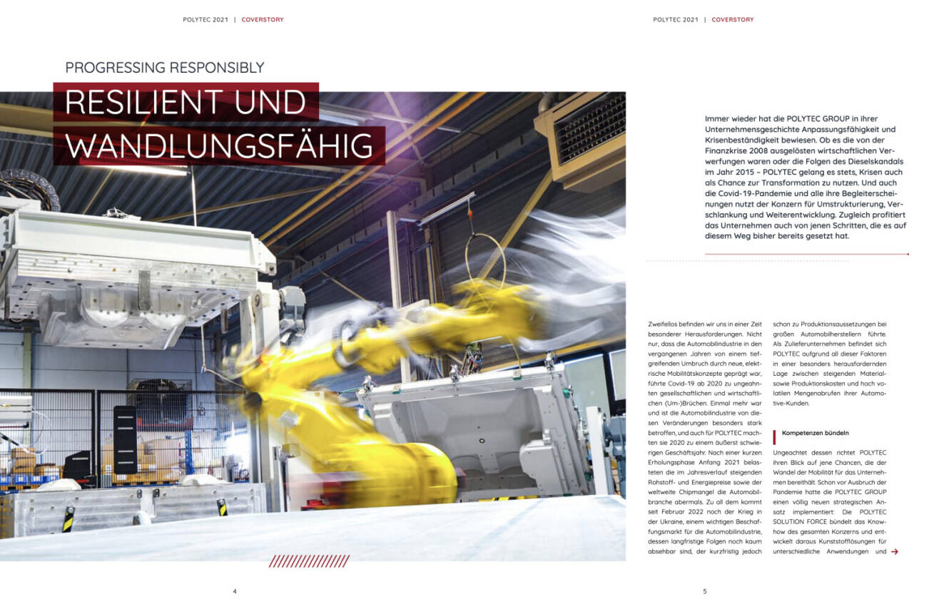 Doppelseite Polytec Geschäftsbericht 2021