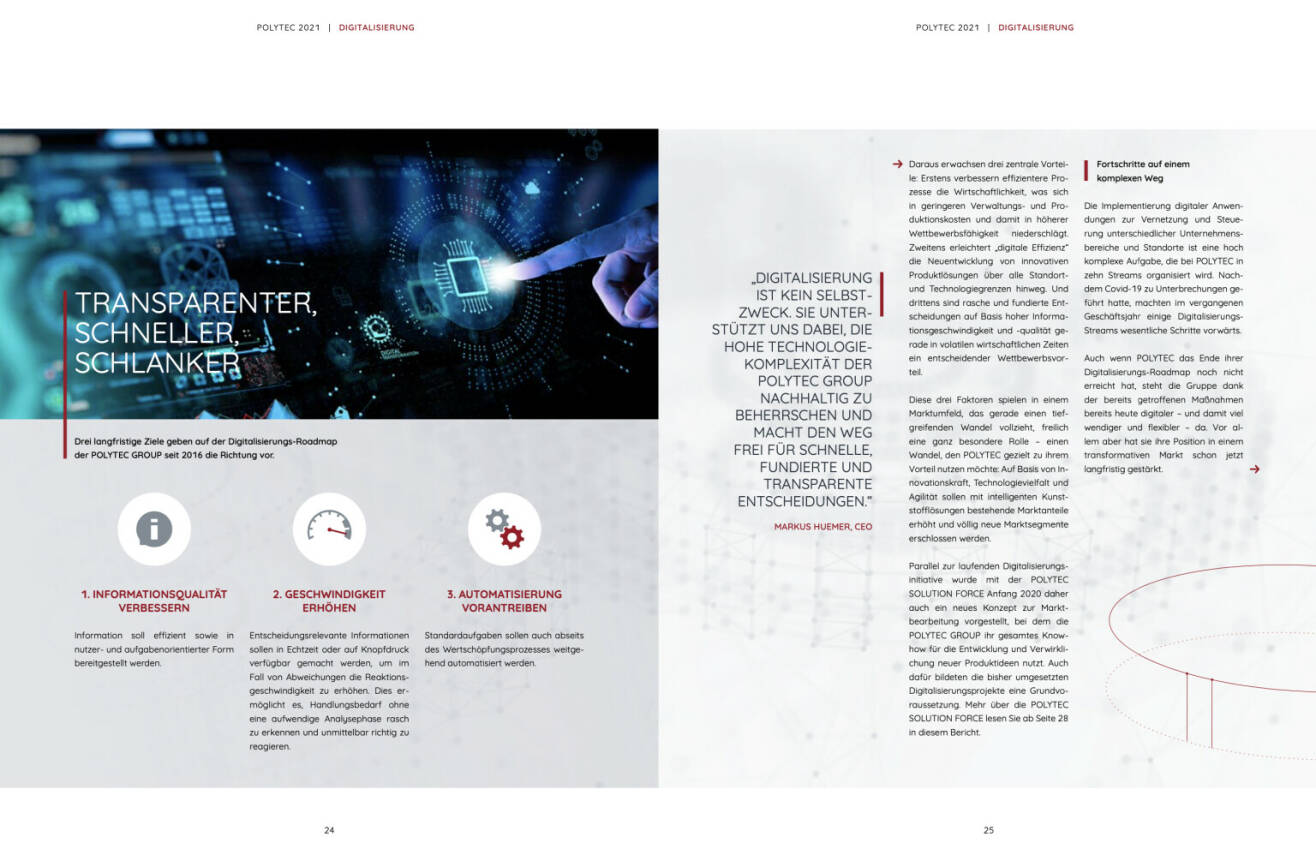 Doppelseite Polytec Geschäftsbericht 2021
