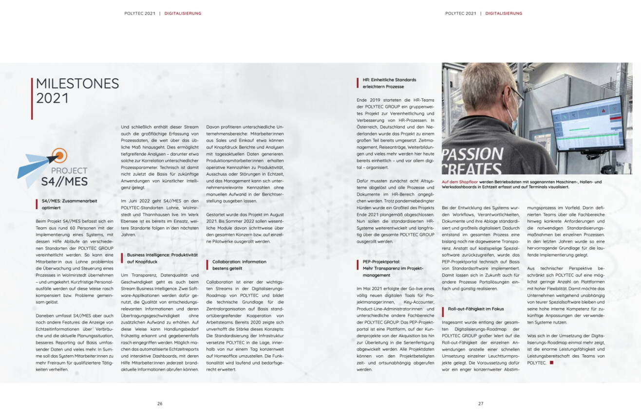 Doppelseite Polytec Geschäftsbericht 2021