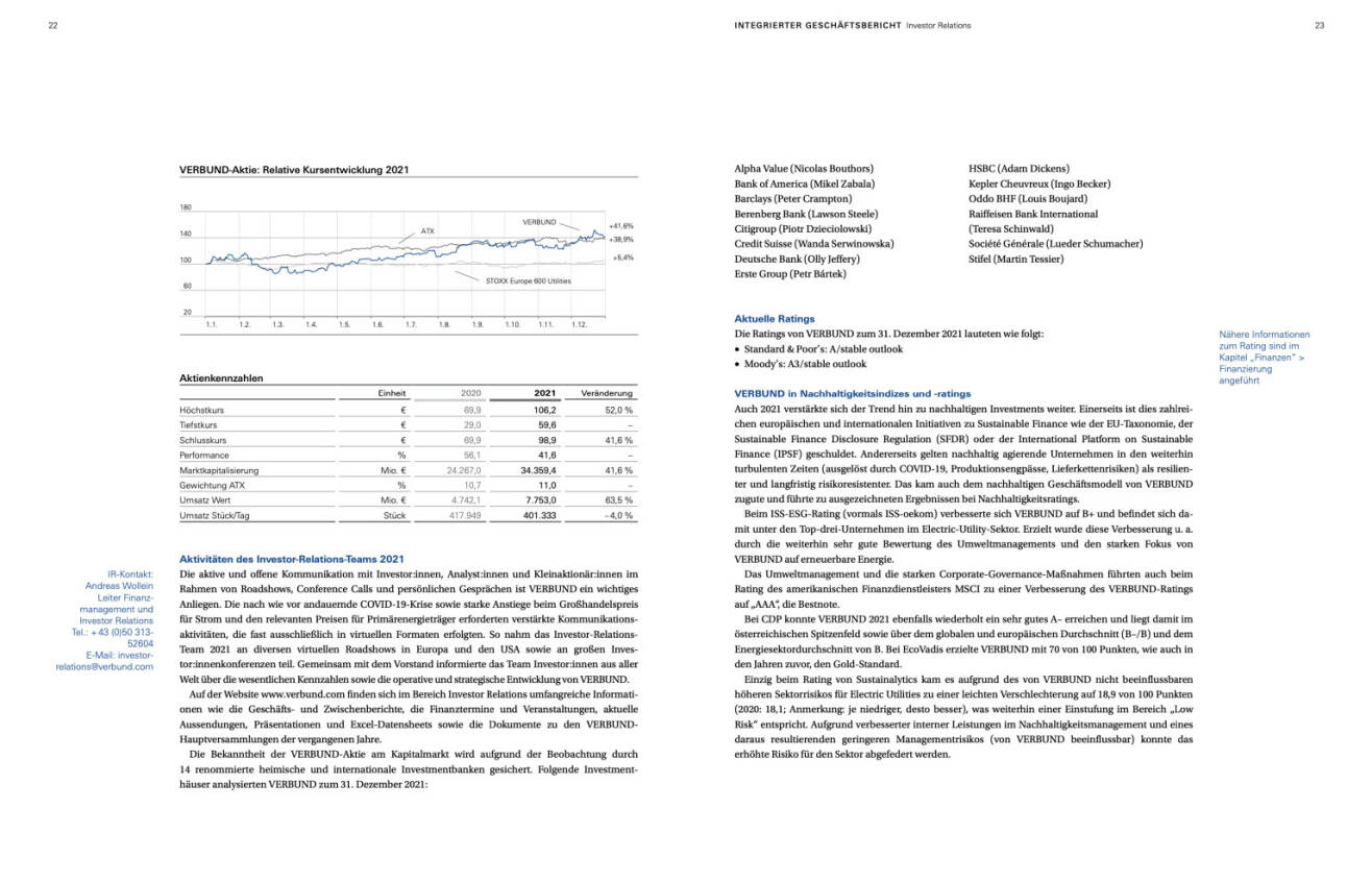 Doppelseite Verbund Geschäftsbericht 2021