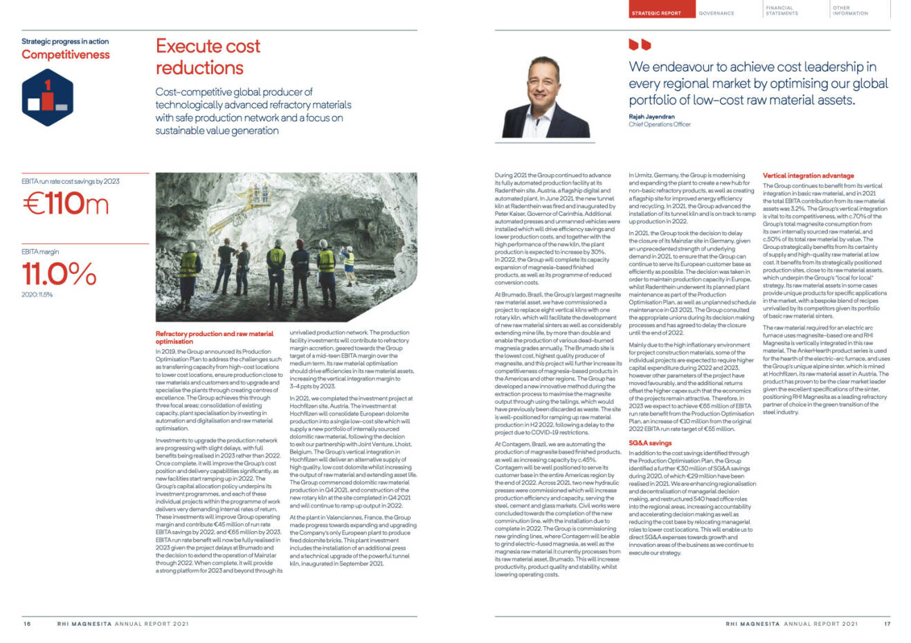 Doppelseite RHI Magnesita Geschäftsbericht 2021